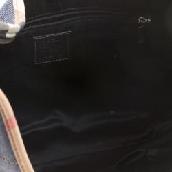 Pre Owned Burberry Navy Blue Denim Hobo