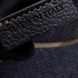 Pre Owned Burberry Navy Blue Denim Hobo