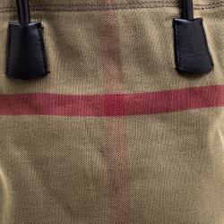 Pre Owned Burberry Brown Brit Check Canvas Tote