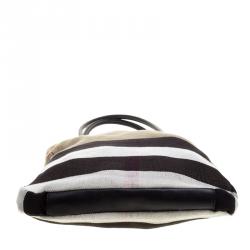 Pre Owned Burberry Brown Brit Check Canvas Tote
