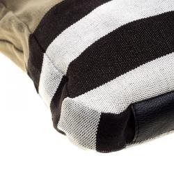 Pre Owned Burberry Brown Brit Check Canvas Tote