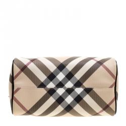 Pre Owned Burberry Black Nova Check PVC Chester Boston Bag