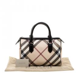 Pre Owned Burberry Black Nova Check PVC Chester Boston Bag