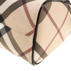 Pre Owned Burberry Black Nova Check PVC Chester Boston Bag