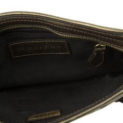 Pre Owned Burberry Haymarket Check Small Shoulder Bag