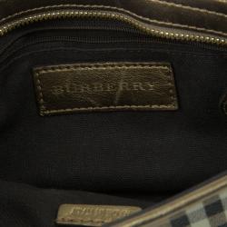 Pre Owned Burberry Haymarket Check Small Shoulder Bag