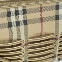 Pre Owned Burberry Haymarket Check Small Shoulder Bag