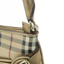 Pre Owned Burberry Haymarket Check Small Shoulder Bag