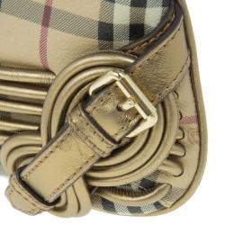 Pre Owned Burberry Haymarket Check Small Shoulder Bag