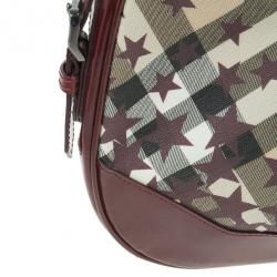 مملوكة مسبقًا Burberry Nova Check Berry Red Star Small Hernville Hobo
