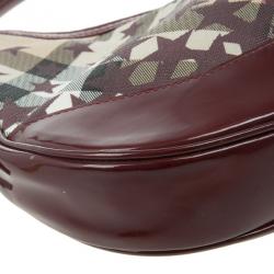 مملوكة مسبقًا Burberry Nova Check Berry Red Star Small Hernville Hobo