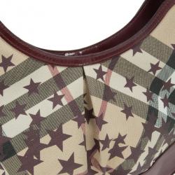 مملوكة مسبقًا Burberry Nova Check Berry Red Star Small Hernville Hobo