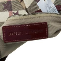 مملوكة مسبقًا Burberry Nova Check Berry Red Star Small Hernville Hobo