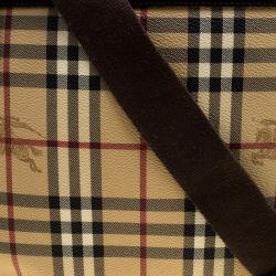 Burberry Beige/Brown Haymarket Check Coated Canvas Messenger Bag