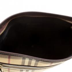 Burberry Beige/Brown Haymarket Check Coated Canvas Messenger Bag