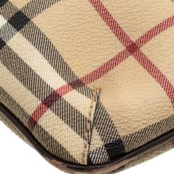 Burberry Beige/Brown Haymarket Check Coated Canvas Messenger Bag