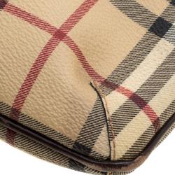 Burberry Beige/Brown Haymarket Check Coated Canvas Messenger Bag