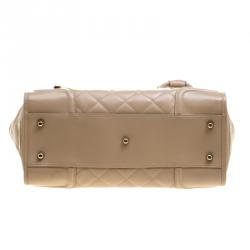مملوكة مسبقًا Burberry Beige Quilted Leather Manor Satchel
