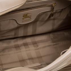 مملوكة مسبقًا Burberry Beige Quilted Leather Manor Satchel