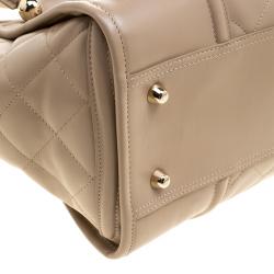 مملوكة مسبقًا Burberry Beige Quilted Leather Manor Satchel