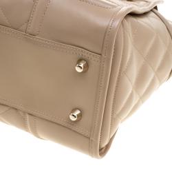 مملوكة مسبقًا Burberry Beige Quilted Leather Manor Satchel