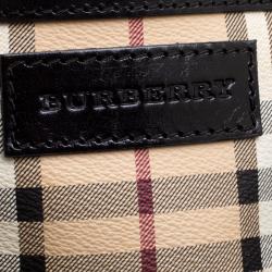 Pre Owned Burberry Beige/Black Haymarket Check PVC Small Canterbury Tote