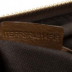 Pre Owned Burberry Brown Perforated Leather Medium Gilmore Satchel