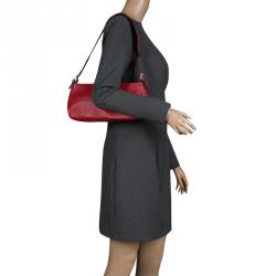 مملوكة مسبقًا Burberry Red Leather Pochette Shoulder Bag