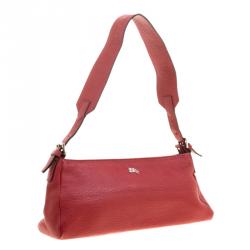 مملوكة مسبقًا Burberry Red Leather Pochette Shoulder Bag