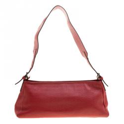 مملوكة مسبقًا Burberry Red Leather Pochette Shoulder Bag
