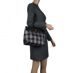 Pre Owned Burberry Black London House Check Nylon Tote