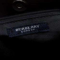 Pre Owned Burberry Black London House Check Nylon Tote