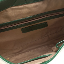 Pre Owned Burberry Beige/Green Nova Check PVC and Patent Leather Brooke Hobo