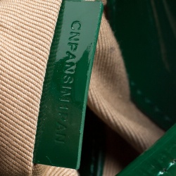 Pre Owned Burberry Beige/Green Nova Check PVC and Patent Leather Brooke Hobo