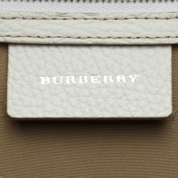 Pre Owned Burberry Two Tone Plaid Nylon Shoulder Bag