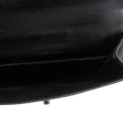 Pre Owned Burberry Black Leather and Fabric Trim Wallet