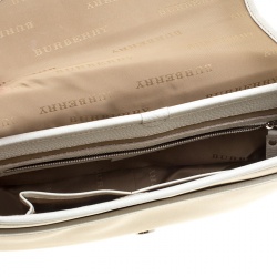Pre Owned Burberry Beige Nova Check Fabric Shoulder Bag