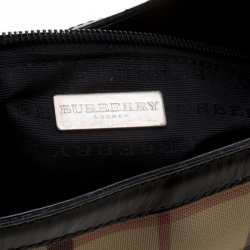 Pre Owned Burberry Beige House Check PVC Shoulder Bag