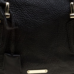Pre Owned Burberry Black Pebbled Leather Kirley Satchel