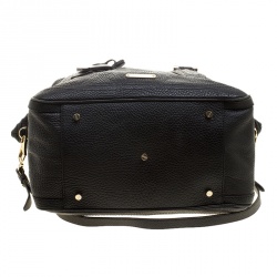 Pre Owned Burberry Black Pebbled Leather Kirley Satchel