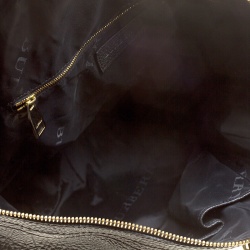 Pre Owned Burberry Black Pebbled Leather Kirley Satchel