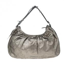 مملوكة مسبقًا Burberry Bronze Leather Degrade Lace Large Avondale Hobo
