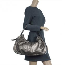 مملوكة مسبقًا Burberry Bronze Leather Degrade Lace Large Avondale Hobo