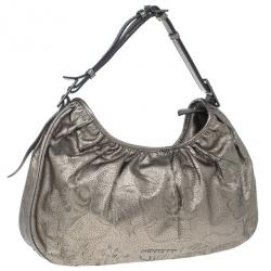 مملوكة مسبقًا Burberry Bronze Leather Degrade Lace Large Avondale Hobo