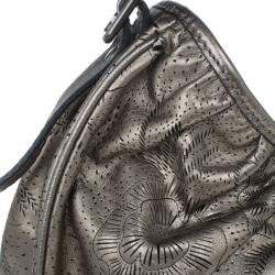 مملوكة مسبقًا Burberry Bronze Leather Degrade Lace Large Avondale Hobo