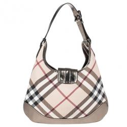 Pre Owned Burberry Nova Check Buckle Hobo