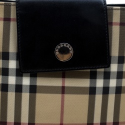 Pre Owned Burberry Beige/Black House Check PVC Shoulder Bag