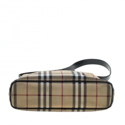 Pre Owned Burberry Beige/Black House Check PVC Shoulder Bag