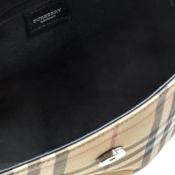Pre Owned Burberry Beige/Black House Check PVC Shoulder Bag