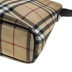 Pre Owned Burberry Beige/Black House Check PVC Shoulder Bag